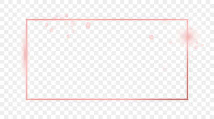 Rose gold glowing rectangular shape frame