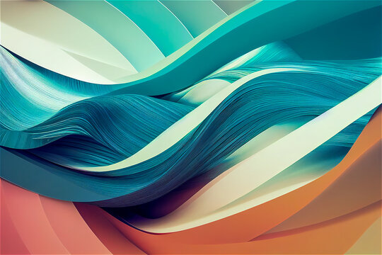 Swirling blue and coral background