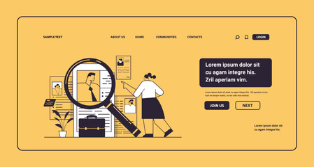 hr manager choosing resume curriculum vitae of new employees job candidates recruitment hiring concept