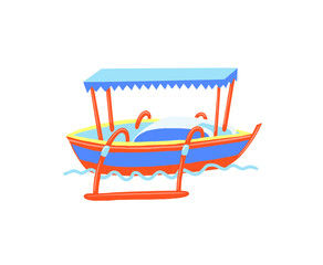 Obraz premium Balinese fishing boat vector illustration.