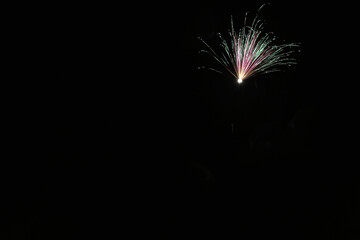 Celebrating holidays and big events with colorful fireworks exploding at the sky. 4th of July, New...