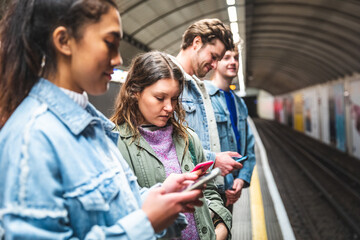 People waiting for metro train in London