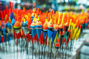 Fishing floats. Sport and recreation concept © bobex73