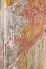 Stone slate colorful tile with grunge weathered textured surface