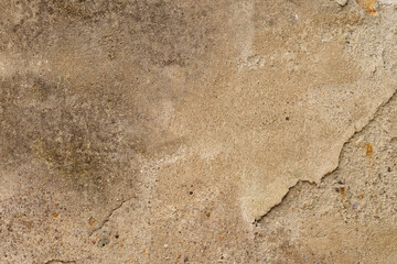 Corrosive rough cement brown rotting wall. Abstract background