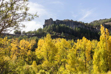 Surroundings of Cuenca, the Sierra de Cuenca in autumn. Landscapes of the Serrania de Cuenca in...