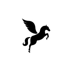 Vector logotype with fantasy horse with vings. Pegasus silhouette - 538673867