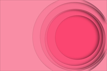 pastel pink 3d paper cut circles with free space, background for presentation