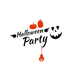 Halloween party vector banner with pumpkins, holiday template