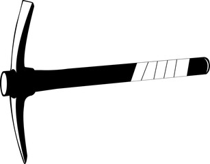 Vector image (silhouette, icon) of a hand tool - pickaxe