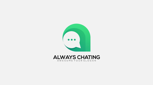 a letter on circle chat icon logo design a chat logo minimalist template
