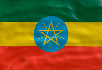 National flag of Ethiopia. Background  with flag of Ethiopia