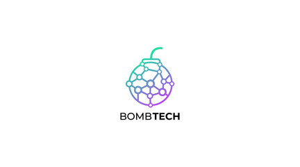 bomb tech simple professional logo design vector illustration template

