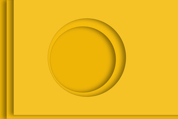 modern yellow 3d paper cut circles background for product presentation