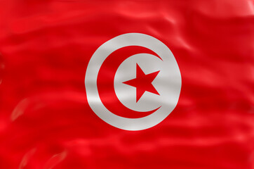 National flag of Tunisia. Background  with flag  of Tunisia