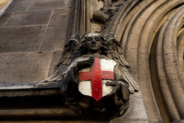 Stone work at All Hallows-by-the-tower Anglican Church, London, England