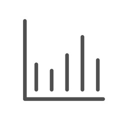 Graph icon outline and linear vector.

