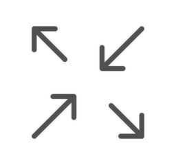 Arrow icon outline and linear vector.
