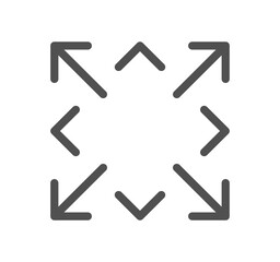 Arrow icon outline and linear vector.
