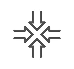 Arrow icon outline and linear vector.
