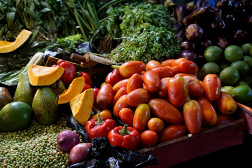 fresh vegetables from a local market in la romona