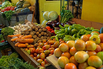 fresh vegetables from a local market in la romona