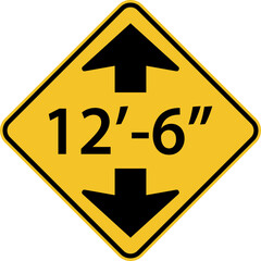 Low Clearance Sign On White Background