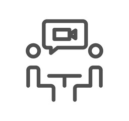 Video conferencing icon outline and linear vector.
