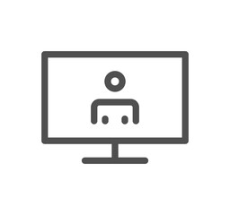Video conferencing icon outline and linear vector.
