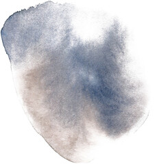 Beautiful hand drawn abstract watercolor blue stain