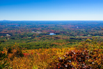 New Hampshire landscape and fall colors on the slope of mount Monadnock