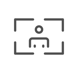 Video conferencing icon outline and linear vector.
