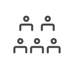 Video conferencing icon outline and linear vector.
