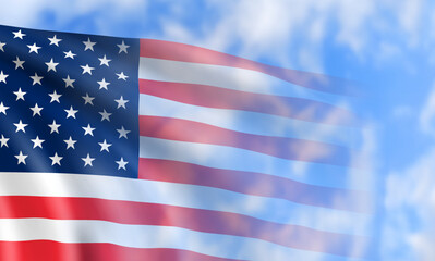 Fototapeta premium USA flag in sky