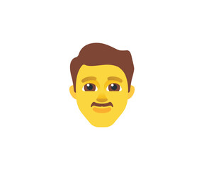 Man with Mustache Vector Isolated Character. Man with Mustache Icon