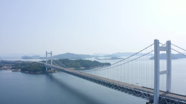 ドローンで撮影した瀬戸大橋の景色
