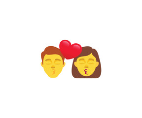 Kissing Couple Vector Isolated Character. Couple Icon