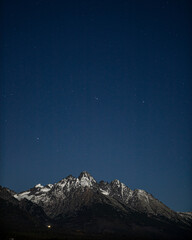 Mountain view in the moonlight