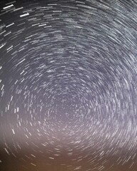 Wonderful milky way with million stars at night and startrails