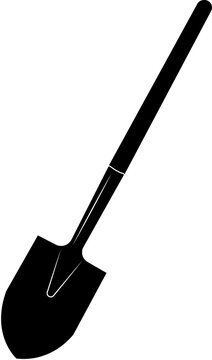 vector image (silhouette, icon) of a hand tool - a shovel for the garden