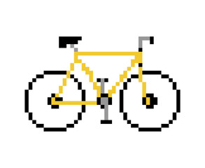 Bike Pixel art. 8 bit bicycle sign. pixelated Vector illustration