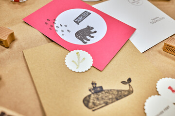 Kreatives stempeln von Grußkarten.Creative stamping greeting cards.Fijnwerk Ratingen