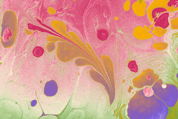 Ebru  marbling floral patterns.  . Unique art  Liquid marbling  texture  background