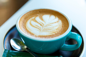 CAFE CAPUCHINO DIBUJO FLOR CREMA