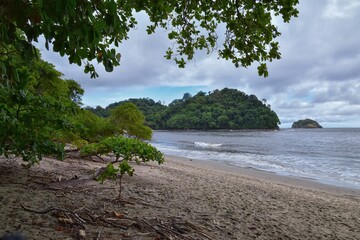 Beach views at tropical Manuel Antonio National Park, Costa Rica. Central America.