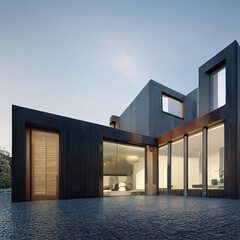 beautiful minimalistic contemporary luxury house design, organic architectural shapes, clear background, concept design