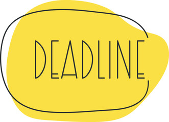 icon with speech bubble in word deadline on white background