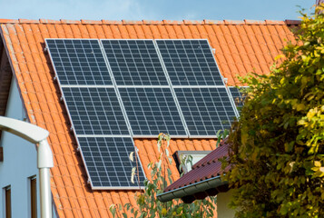 solar panels on the roof