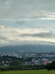 Fototapeta premium Mist inversion in the woods and mountains during autumn and winter. Slovakia