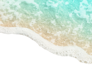 Soft waves of ocean water isolated on transparent background. PNG photo file